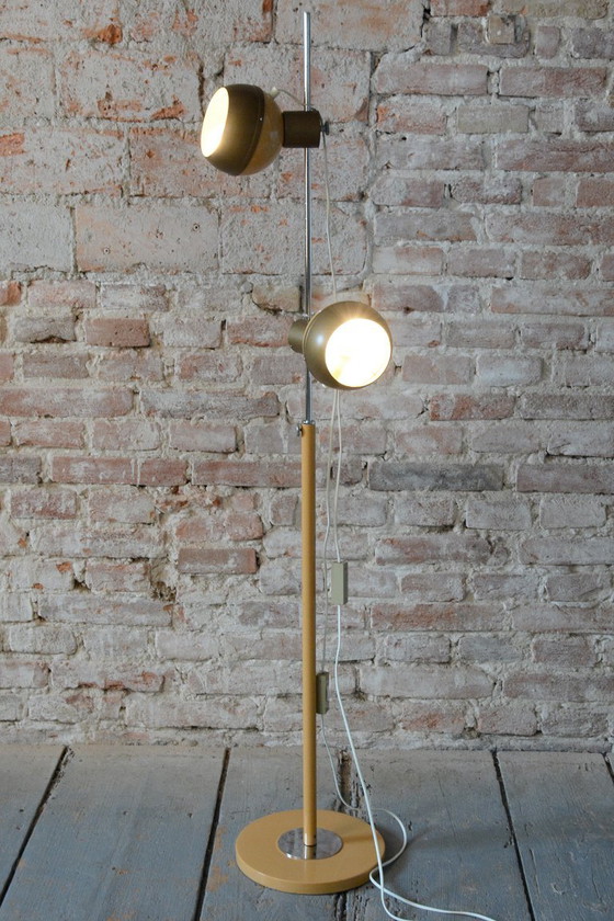 Lampada da terra Mid-Century restaurata, di Drukov, Metallo, Ricablata, Ceca, anni '70, Lampade da terra (foto 4 di 13)