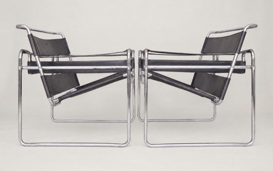 2 sedie Wassily vintage, Marcel Breuer per Fasem – Poltrone, Chrome, Leather (photo 7 of 10)