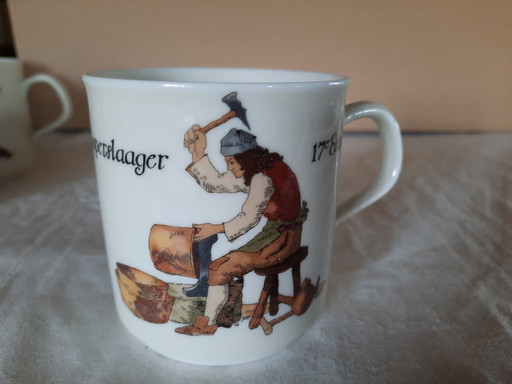 Set van 5 vintage mokken