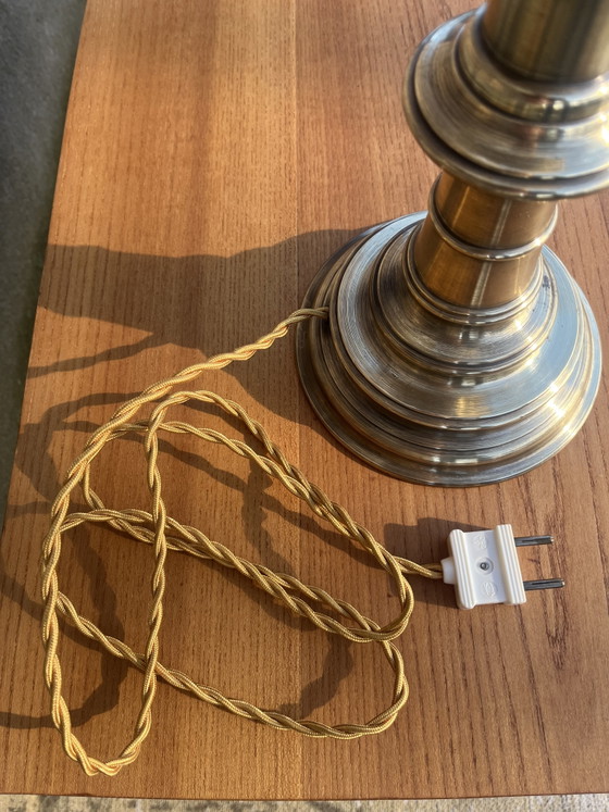 Grote Vintage Hollywood Regency Massief Messing Tafellamp – Tafellampen, Brass (photo 7 of 8)