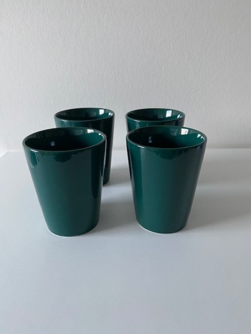 Arabia Finland Kaj Frack Kilta 4 groene bekers (zeldzaam)