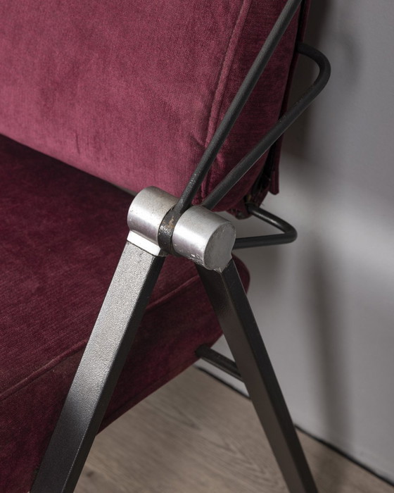 Image 1 of Divano vintage anni '70 in tessuto bordeaux Formanova design