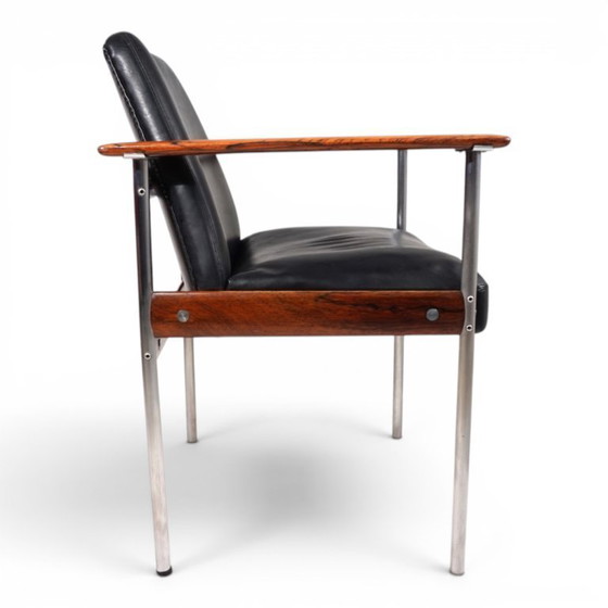 Image 1 of Leren fauteuil van Sven Ivar Dysthe voor Dokka Møbler, 1960