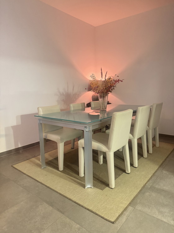Image 1 of B&B Italia extendable designer dining table, Paolo Piva, glass