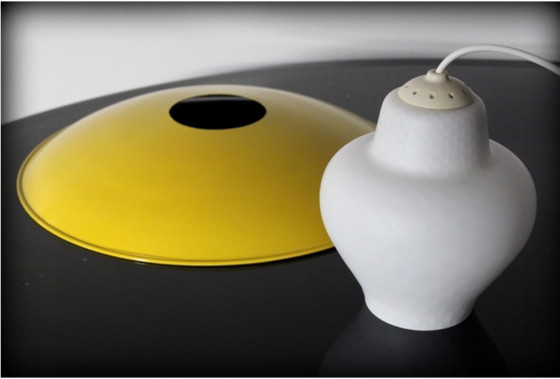 Vintage Witte Opaline Lampenkap Met Mooie Ronding (Mogelijk Louis Kalff) – Philips, Hanglampen, Glass (photo 6 of 6)