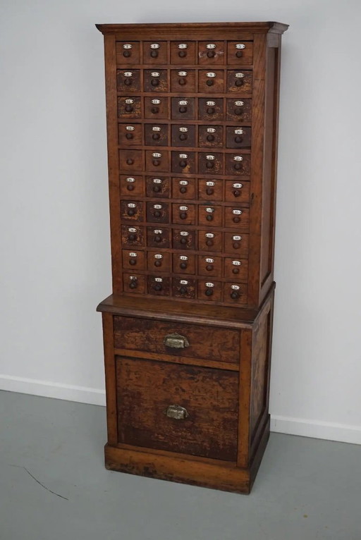 Mobiletto da gioielliere/orologiaio in rovere francese, inizio XX secolo