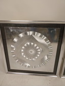 1 set di 2 opere d'arte op art color argento di Barbara Lüdinghausen anni '70/'80