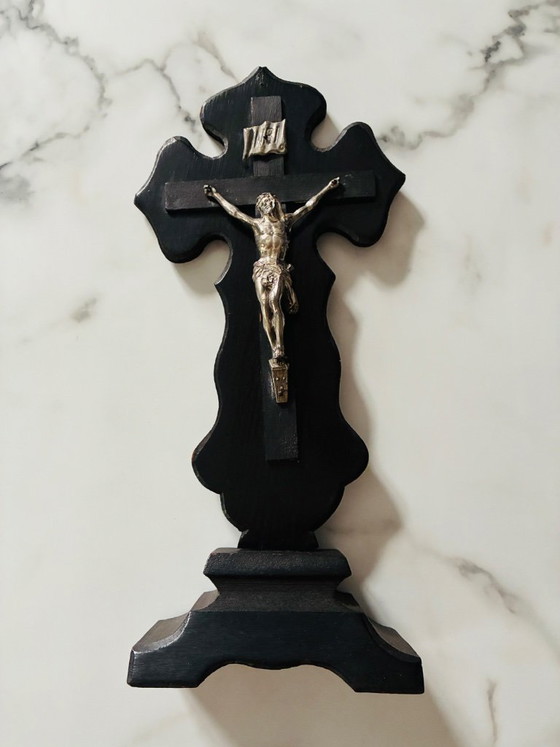 Crocifisso antico su base, 36,5 cm – Oggetti decorativi, Wood (photo 2 of 7)