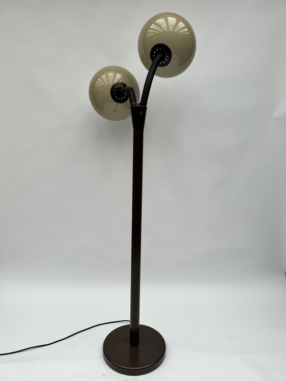 Image 1 of Vintage Brown Floor Lamp by Dijkstra - Dutch Design Mushroom Lamp, Space Age Classic