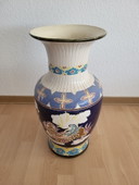 Grote Chinese Vintage Cloisonné Stijl Vloervaas – Handgeschilderd