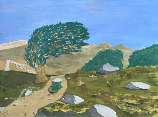 Gouache 40x30cm. Framed.