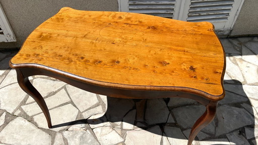 TABLE Ancienne BOIS Massif Pieds Courbés