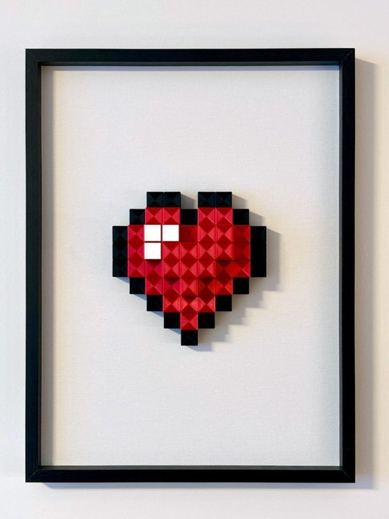 Image 1 of MineHeart - Pixel heart decor - 3D printed