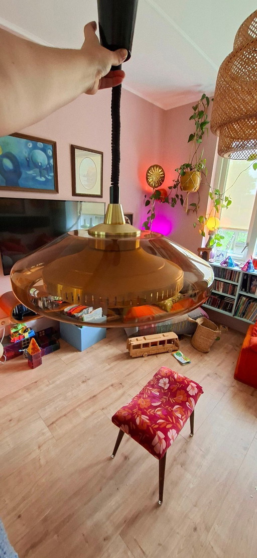 Vintage Space Age hanglamp met treksnoer – Dijkstra / Herda stijl – Jaren 70