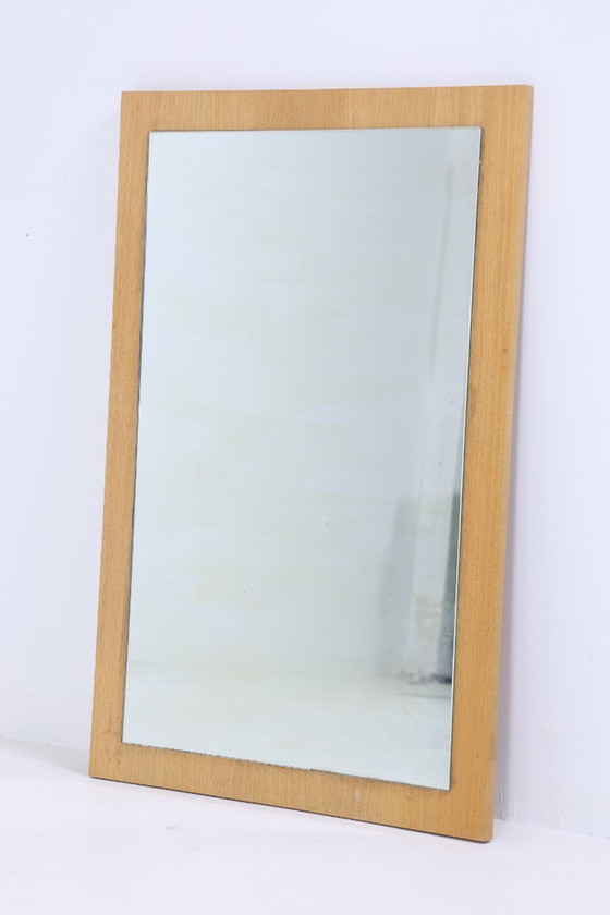 Image 1 of Specchio vintage Hellerau 60s | Mid Century Specchio da appendere Specchio in legno Retro inclinato Vintage #06-08