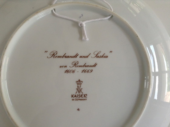 Image 1 of Vintage Wall Sign Rembrandt van Rijn, Rembrandt & Saskia, Kaiser W Germany