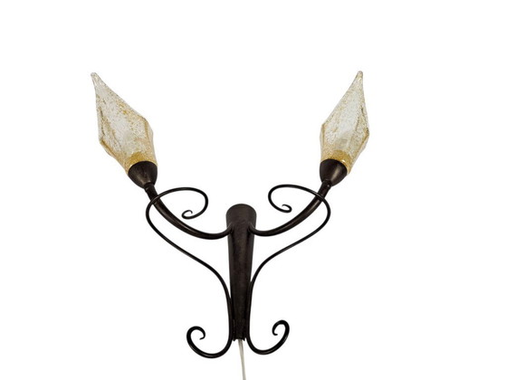 Image 1 of LAM - Lightning - wandlamp - Made in Italy - metaal - mond geblazen glas - 2000