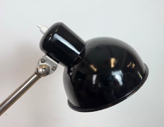 Image 1 of Industrial Workshop Black Enamel Desk Lamp, 1950s