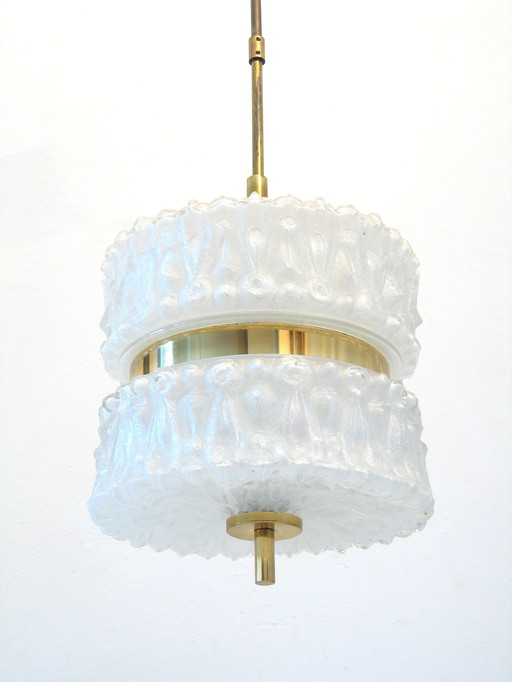 Wunderschöne Vintage-Glaslampe mit Goldchrom