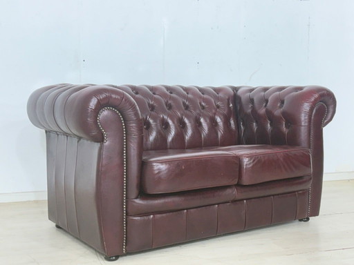 Canapé anglais Chesterfield 2 places vintage