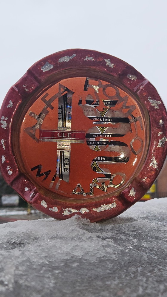 Image 1 of Handmade Cigar Ashtray, Epoxy Resin Wood Art, Luxury Smoking Accessories, Burl Wood Style, Groomsmen Gift.