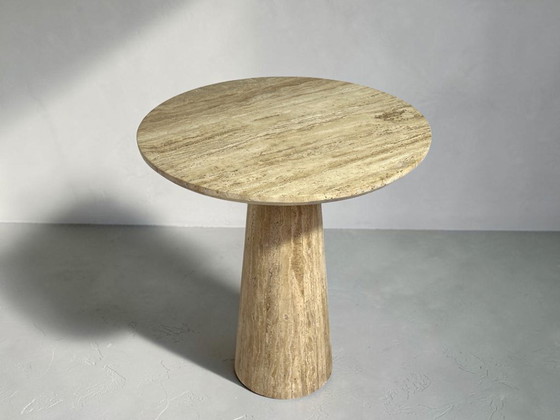 Travertine Bistro Table Eleonora Aime - Round Ø70 - Solid Natural Stone, Dining tables, Beige (photo 3 of 7)