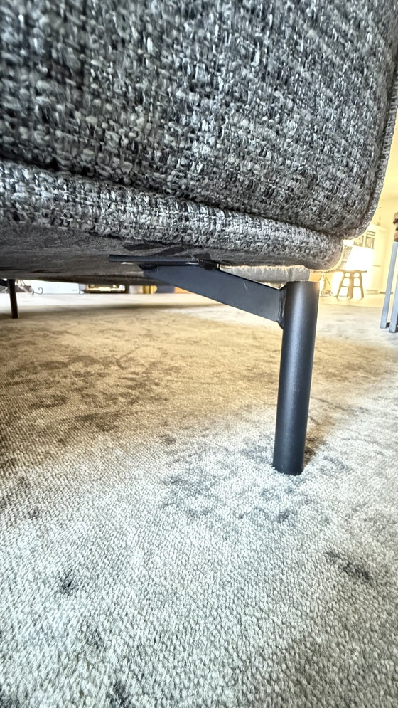 Image 1 of Designer-Ecksofa in anthrazitfarbenem, meliertem Farbton