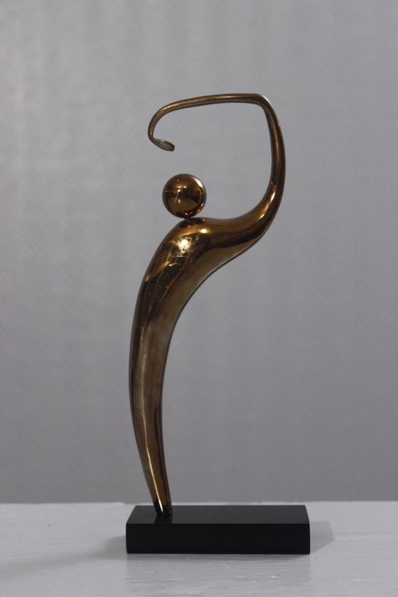 Image 1 of Alain Cantarel & Monique Gerber scultura in bronzo Giocatore di golf 22 cm Francia anni '80