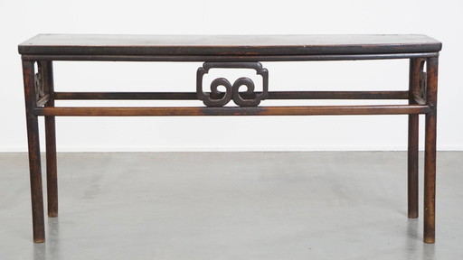 Antique Chinese Side Table/Altar Table From Early 1900s With a Rare Single Piece Top