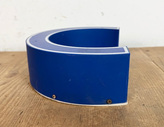 Image 1 of Vintage Blue Plastic Illuminated Letter C , 1970s