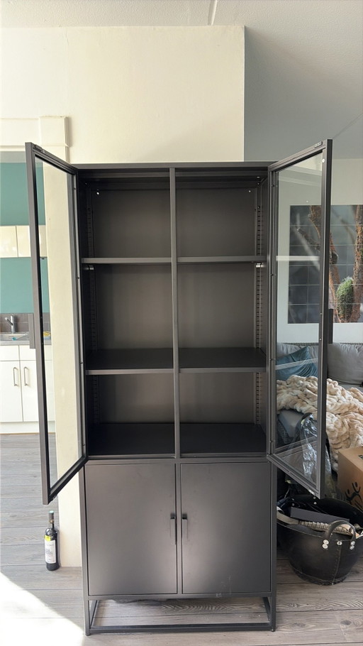 Black Metal Display Cabinet