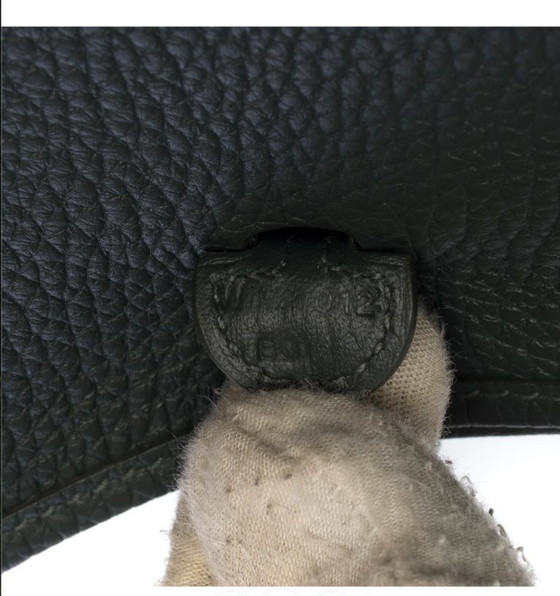 Image 1 of Borsa HERMES Mini Evelyne in cuoio verde - 103300