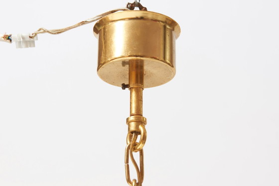 Image 1 of Grande lampadario Hollywood Regency in ottone e vetro di Palwa