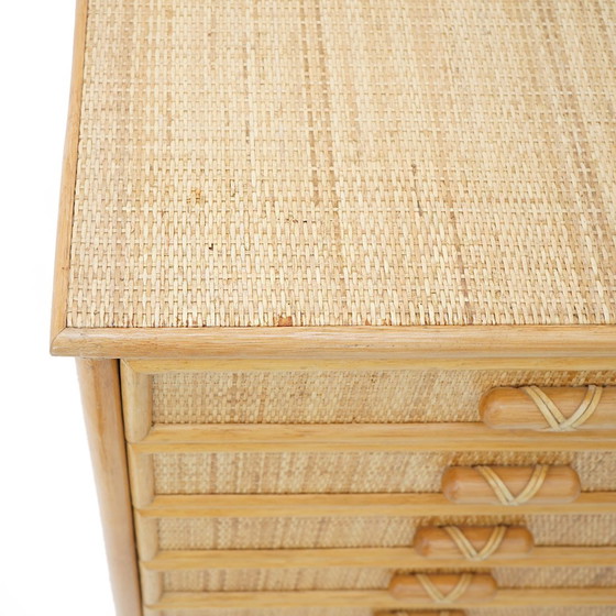 Image 1 of Rieten ladekast, jaren 1980