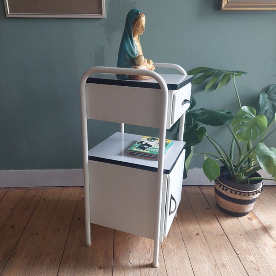 Lucky Vintage Original French Industrial Hospital Cabinet – Nightstands, Metal (photo 7 of 9)