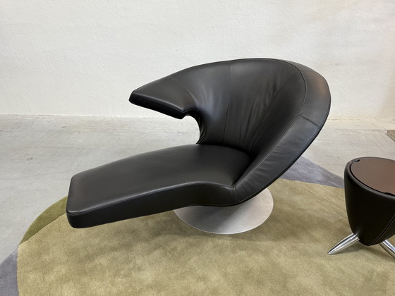 Image 1 of Leolux Parabolica Drehsessel Schwarz Senso Leder