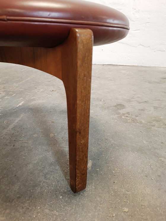 Image 1 of Sven Ellekaer for Christian Linneberg Danish tripod leather stool 