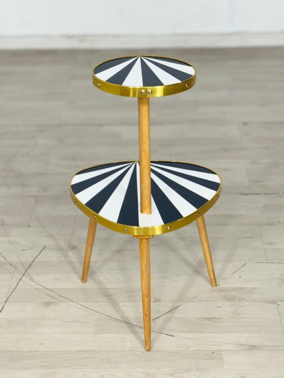 Image 1 of Niervormige tafel, plantenstandaard, bijzettafel en opbergmeubel in mid-century modern stijl