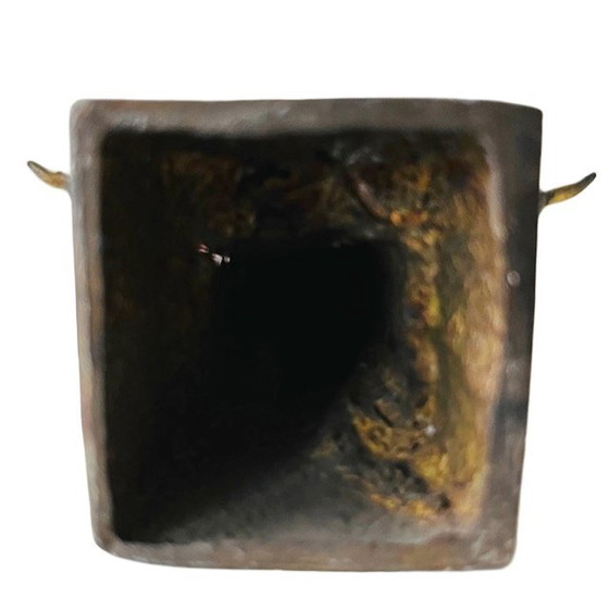 Image 1 of Vintage Jezus beeldje messing emaille rood 15 cm 1950's