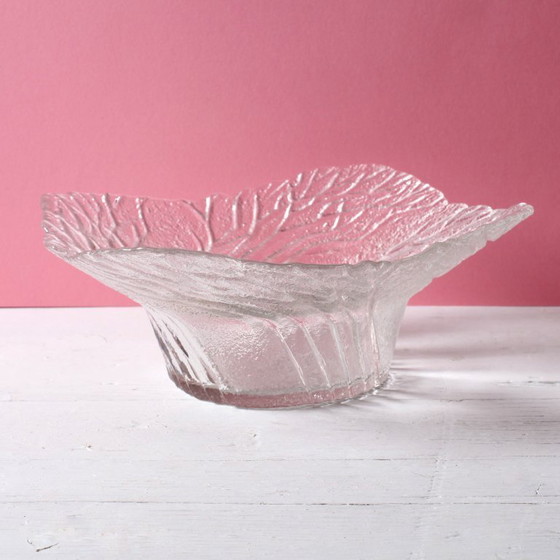 Image 1 of Mid-Century Finnish Glass Bowl: Lasisepät Mäntsälä 'Forest' Design