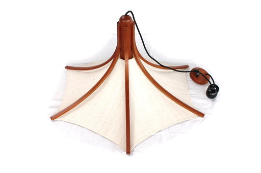 wie neu! DOMUS Danish Mid Century Teak Pendelleuchte, höhenverstellbar, Lampe, Vintage Deckenleuchte