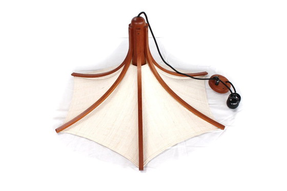 Image 1 of wie neu! DOMUS Danish Mid Century Teak Pendelleuchte, höhenverstellbar, Lampe, Vintage Deckenleuchte