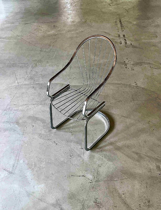 Image 1 of 4 cantilever chrome chairs by Rinaldi for Rima, chrome chairs from the 1970s
