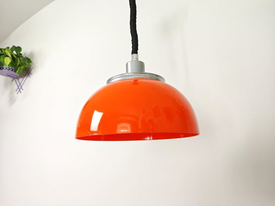 Image 1 of Lampada a sospensione vintage Meblo Guzzini, lampada a soffitto Guzzini Faro, Space Age, atomica, lampada a sospensione retrò, s