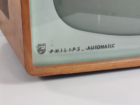 Image 1 of Téléviseur vintage Philips des années 1950/60 – Boîtier en bois au design de style Eames