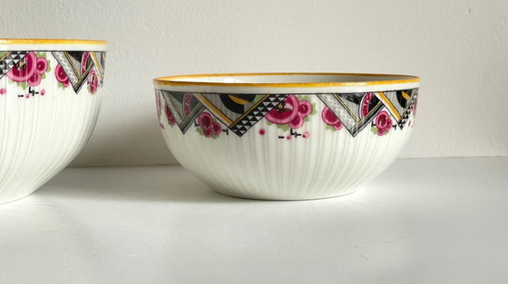 Image 1 of Insalatiere in porcellana MEHUN, decoro Art Déco