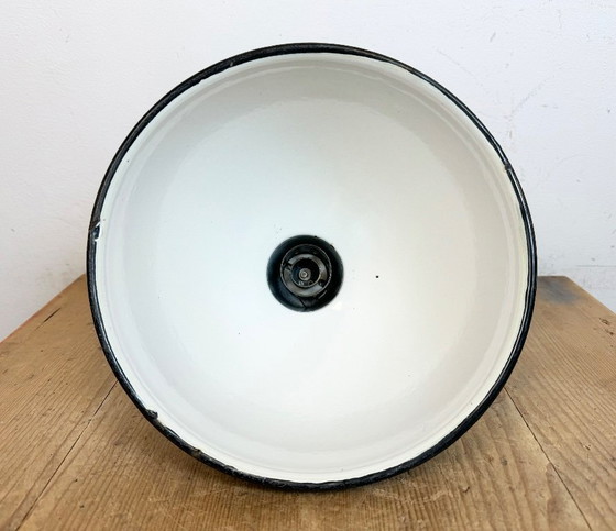 Image 1 of Industrial Green Enamel Factory Lamp with Cast Iron Top, 1960s