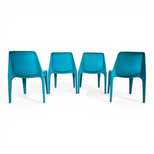 Set van 4 Schröder & Henzelmann Space Age eetkamerstoelen, 1970