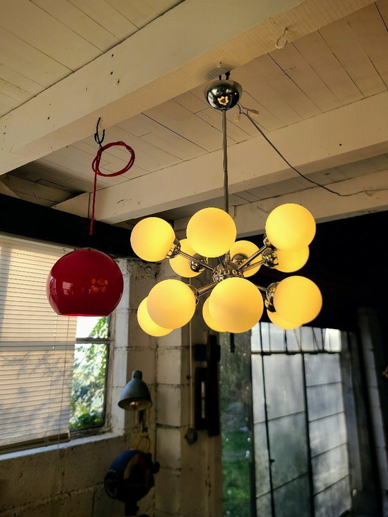Image 1 of Lampadario Sputnik con 12 globi - cromato anni '70