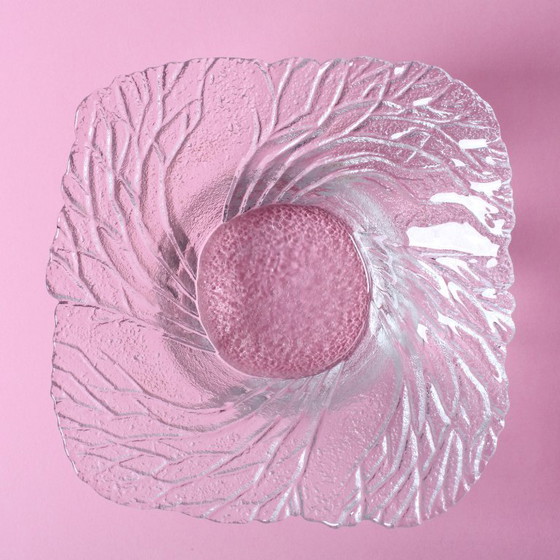 Image 1 of Mid-Century Finnish Glass Bowl: Lasisepät Mäntsälä 'Forest' Design